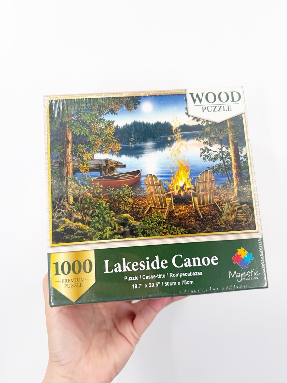 Majestic Puzzles Lakeside Canoe 1000 Piece Wood